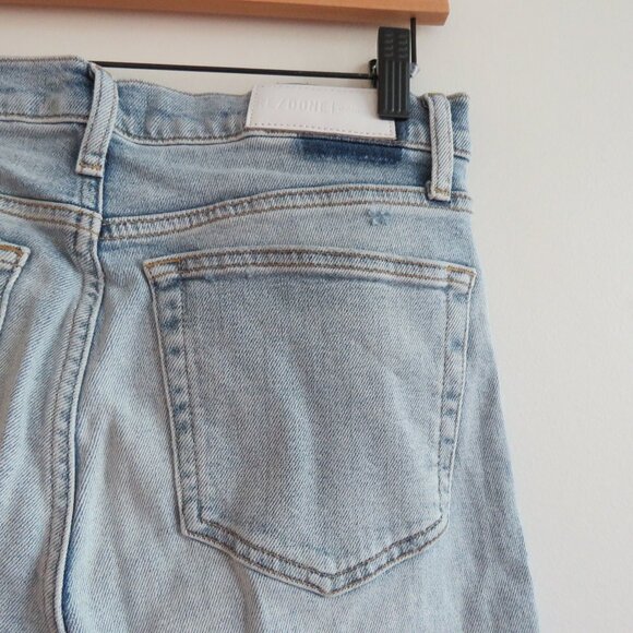 RE/DONE High Rise Stove Pipe Straight Leg Jeans Lived in Light Wash - Size 27 - Picture 11 of 14